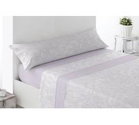 Miracle Home. Juego de sábanas Arges. Set de 4 Piezas, sábana Bajera Ajustable, encimera y 2 Fundas de Almohada. Anti-Peeling. 50% algodón-50% Microfibra cepillada. Malva150 x 200. Cama 150
