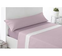 Miracle Home. Juego de sábanas Mantinos. Set de 3 Piezas, sábana Bajera Ajustable, encimera y Funda de Almohada. Anti-Peeling. 50% algodón-50% Microfibra cepillada. Rosa. 135 x 200. Cama 135