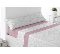 Miracle Home. Juego de sábanas Olite. Set de 3 Piezas, sábana Bajera Ajustable, encimera y Funda de Almohada. Anti-Peeling. 50% algodón-50% Microfibra cepillada. Rosa. 150 x 200. Cama 150