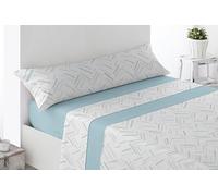 Miracle Home. Juego de sábanas Olite. Set de 4 Piezas, sábana Bajera Ajustable, encimera y 2 Fundas de Almohada. Anti-Peeling. 50% algodón-50% Microfibra cepillada. Azul. 180 x 200. Cama 180