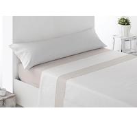 Miracle Home. Juego de sábanas Turcia. Set de 3 Piezas, sábana Bajera Ajustable, encimera y Funda de Almohada. Anti-Peeling. 50% algodón-50% Microfibra cepillada. Beige. 135 x 200. Cama 135