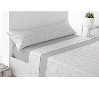 Miracle Home. Juego de sábanas Valverde. Set de 3 Piezas, sábana Bajera Ajustable, encimera y Funda de Almohada. Anti-Peeling. 50% algodón-50% Microfibra cepillada. Beige. 150 x 200. Cama 150