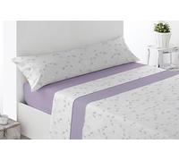 Miracle Home. Juego de sábanas Valverde. Set de 3 Piezas, sábana Bajera Ajustable, encimera y Funda de Almohada. Anti-Peeling. 50% algodón-50% Microfibra cepillada. Malva90 x 200. Cama 90
