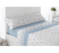Miracle Home. Juego de sábanas Villar. Set de 3 Piezas, sábana Bajera Ajustable, encimera y Funda de Almohada. Anti-Peeling. 50% algodón-50% Microfibra cepillada. Azul. 150 x 200. Cama 150