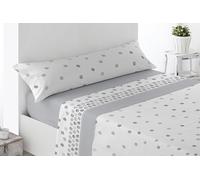Miracle Home. Juego de sábanas Villar. Set de 3 Piezas, sábana Bajera Ajustable, encimera y Funda de Almohada. Anti-Peeling. 50% algodón-50% Microfibra cepillada. Gris. 135 x 200. Cama 135