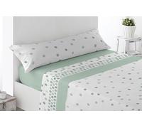 Miracle Home. Juego de sábanas Villar. Set de 3 Piezas, sábana Bajera Ajustable, encimera y Funda de Almohada. Anti-Peeling. 50% algodón-50% Microfibra cepillada. Verde. 90 x 200. Cama 90