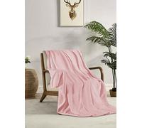Miracle Home. Manta Polar Reversible de Microfibra Cristal Franela Aterciopelada 260GSM, Suave, cálida y Ligera, Lavable a máquina, 130 X 160. Rosa