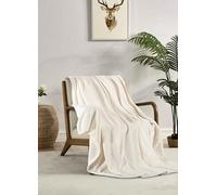 Miracle Home. Manta Polar Reversible de Microfibra Cristal Franela Aterciopelada 260GSM, Suave, cálida y Ligera, Lavable a máquina, 220 X 240. Crudo