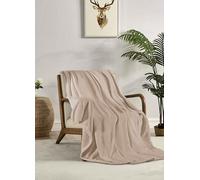 Miracle Home. Manta Polar Reversible de Microfibra Cristal Franela Aterciopelada 260GSM, Suave, cálida y Ligera, Lavable a máquina, 220 X 240. Beige