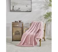 Miracle Home. Manta Polar Reversible de Microfibra Perla Franela Aterciopelada y Sherpa 280GSM-180GSM, Suave, cálida y Ligera, Lavable a máquina, 130 X 160. Rosa