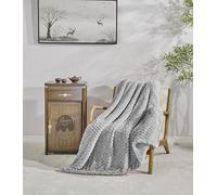 Miracle Home. Manta Polar Reversible de Microfibra Perla Franela Aterciopelada y Sherpa 280GSM-180GSM, Suave, cálida y Ligera, Lavable a máquina, 130 X 160. Gris