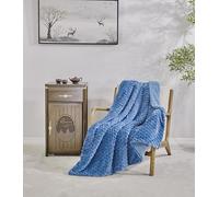 Miracle Home. Manta Polar Reversible de Microfibra Perla Franela Aterciopelada y Sherpa 280GSM-180GSM, Suave, cálida y Ligera, Lavable a máquina, 220 X 240. Azul