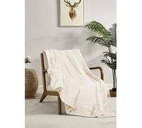 Miracle Home. Manta Polar Reversible de Microfibra Pirita Franela Aterciopelada y Sherpa 260GSM-180GSM, Suave, cálida y Ligera, Lavable a máquina, 130 X 160. Crudo