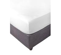 Miracle Home. Sábana Bajera 100% Microfibra cepillada, Ajustable, elástica y antipeeling. 150X200. Cama 150. Blanco