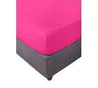 Miracle Home. Sábana Bajera Ajustable, Elástica, Suave, Cómoda, Antipeeling. Algodón 50% Poliéster. Cama 105. 105 x 200 x 30. Fucsia