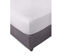 Miracle Home. Sábana Bajera Ajustable, Elástica, Suave, Cómoda, Antipeeling. Algodón 50% Poliéster. Cama 105. 105 x 200 x 30. Crudo