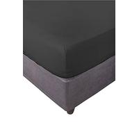 Miracle Home. Sábana Bajera Ajustable, Elástica, Suave, Cómoda, Antipeeling. Algodón 50% Poliéster. Cama 105. 105 x 200 x 30. Negro