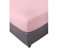 Miracle Home. Sábana Bajera Ajustable, Elástica, Suave, Cómoda, Antipeeling. Algodón 50% Poliéster. Cama 105. 105 x 200 x 30. Rosa
