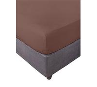 Miracle Home. Sábana Bajera Ajustable, Elástica, Suave, Cómoda, Antipeeling. Algodón 50% Poliéster. Cama 135. 135 x 200 x 30. Chocolate