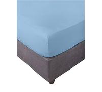 Miracle Home. Sábana Bajera Ajustable, Elástica, Suave, Cómoda, Antipeeling. Algodón 50% Poliéster. Cama 150. 150 x 200 x 30. Celeste