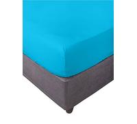 Miracle Home. Sábana Bajera Ajustable, elástica, Suave, cómoda, antipeeling. Algodón 50% poliéster. Cama 200. 200 x 200 x 30. Turquesa