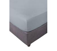 Miracle Home. Sábana Bajera Ajustable, Elástica, Suave, Cómoda, Antipeeling. Algodón 50% Poliéster. Cama 90. 90 x 200 x 30. Gris