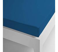 Miracle Home. Sábana Bajera térmica de coralina, Microfibra, Ajustable y elástica. Ideal para el Invierno, Colores Lisos, poliéster. Azul, 90 X 200 X 30.
