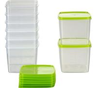 MiraHome Recipiente para almacenar y congelar alimentos frescos 0,75l cuadrado 11x11x9,5 cm set de 8 Calidad austriaca
