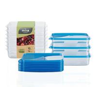 MiraHome Recipiente para almacenar y congelar alimentos frescos 0,75l rectangular poco profundo 18x12x5cm set de 10 Calidad austriaca