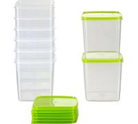 MiraHome Recipiente para almacenar y congelar alimentos frescos 1l cuadrado 11x11x11,5 cm set de 8 Calidad austriaca