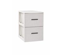 MIRAMAX-Cajonera Volga en Rattán Marrón o Blanco | 2, 3 o 4 Cajones | Almacenamiento para Dormitorio, Sala y Oficina Brown