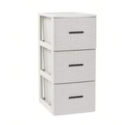 MIRAMAX-Cajonera Volga en Rattán Marrón o Blanco | 2, 3 o 4 Cajones | Almacenamiento para Dormitorio, Sala y Oficina Brown