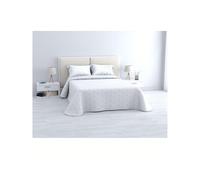 MIRAMAX- Colcha Bouti Rombos Lisa o Estampada, Colcha Cubre Cama 100% Poliéster. Fina, Extra Suave y Ligera. Ideal para Primavera y Verano.90/105/135/150CM White Bed 150x 250x260cm