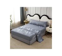 MIRAMAX-Juego de Sábanas 3 Piezas Primavera , 100% Poliéster Incluye Sabana Bajera/ Sabana Encimera/ Funda de Almohada 90/105/135/150CM Gray star Bed 150cm