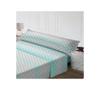 MIRAMAX - Juego de Sábanas Verano Poliéster Suave y Fresca - Sábanas Cama 90/105/135/150/180 cm, Estampado Floral, Ropa de Cama Transpirable, Fácil de Lavar, Ideal para Dormitorio y Uso Diario Turquoi