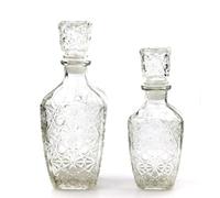 MIRAMAX - Set de 2 Licoreras de Cristal Tallado 750 ml y 450 ml