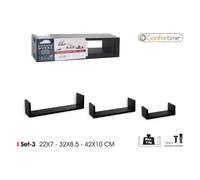MIRAMAX-SET3 ESTANTE MURAL MDF 22/32/42 CONFORTIME Black