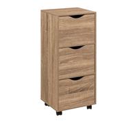 MIRAMAX-Torre Cajonera 3 puertas con ruedas,Cajonera Contenedor de oficina Contenedor de escritorio con cajones,Estante Archivador de 3 Cajones 33 x 29,5 x H. 80,5 Brown