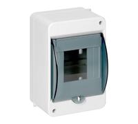 Miratic Caja Distribucion Electrica Modular Carcasa Plástica IP40 Caja Estanca Exterior Electrica con Tapa Ahumada - Cuadro Electrico Superficie con N+PE 1 Fila (4 módulos)