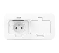 Miratic Enchufe Doble Rectangular Hermético Tipo E Grado de Protección IP55 (Blanco)