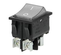 Miratic Interruptor Basculante Iluminado - Interruptor Encendido Apagado 230V~ 16A 50Hz (carcasa negra/botón neutro)