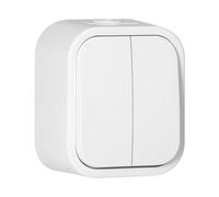 Miratic Interruptor de Pared Ideal para Montaje en Superficie Interruptor Doble 10A 250V IP54 (Blanco)