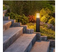 Miratic Poste de Luminaria de Jardín - Luz Exterior E27 - Farolas Exterior Jardin IP54 - Lampara Exterior 50cm Gris (Bombilla no Incluida) (Sin sensor de movimiento)