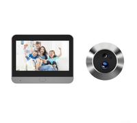 Mirilla Electrónica con Pantalla Táctil a Color 4.3 Pulgadas | Conexión WiFi 2.4G, monitor remoto vía app, compatible para ios para android, instalación para fácil sin cables
