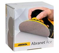 Mirka Abranet Ace disco lija red 150 mm cierre adhesivo P120 50 uds | Discos de lija semi cerámicos para lijadoras rotorbitales 150 mm alta durabilidad y rendimiento en madera y metal