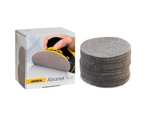 Mirka Abranet Ace discos de lija de red Ø 125mm cierre adhesivo/grano P500 / 50 uds/Para todas las lijadoras rotorbitales de 125mm / Semi-cerámica/Para lijar superficies duras, madera, metal