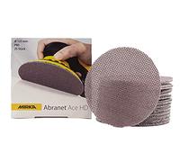 Mirka Abranet Ace HD Discos de malla Ø 125mm cierre adhesivo/grano P80 / 25 piezas / AH23202580 / Para excéntricas y lijadoras 125mm / Para lijar superficies duras, madera, masilla, barniz, metal