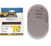 Mirka Abranet discos de lijado de malla Ø 125 mm cierre adhesivo/grano P240 / 10 uds. / para lijar madera, masilla, barniz, plástico / AE232F1025