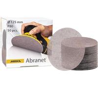 Mirka Rejilla de lijado Abranet Ø125 mm – P80, cierre adhesivo, 50 uds