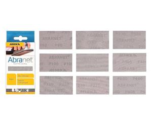 Mirka Abranet tiras lijado malla 70x125 mm cierre adhesivo 9 uds | Tiras de lijado malla con cierre adhesivo 9 granos variados para acabado fino en madera y barniz